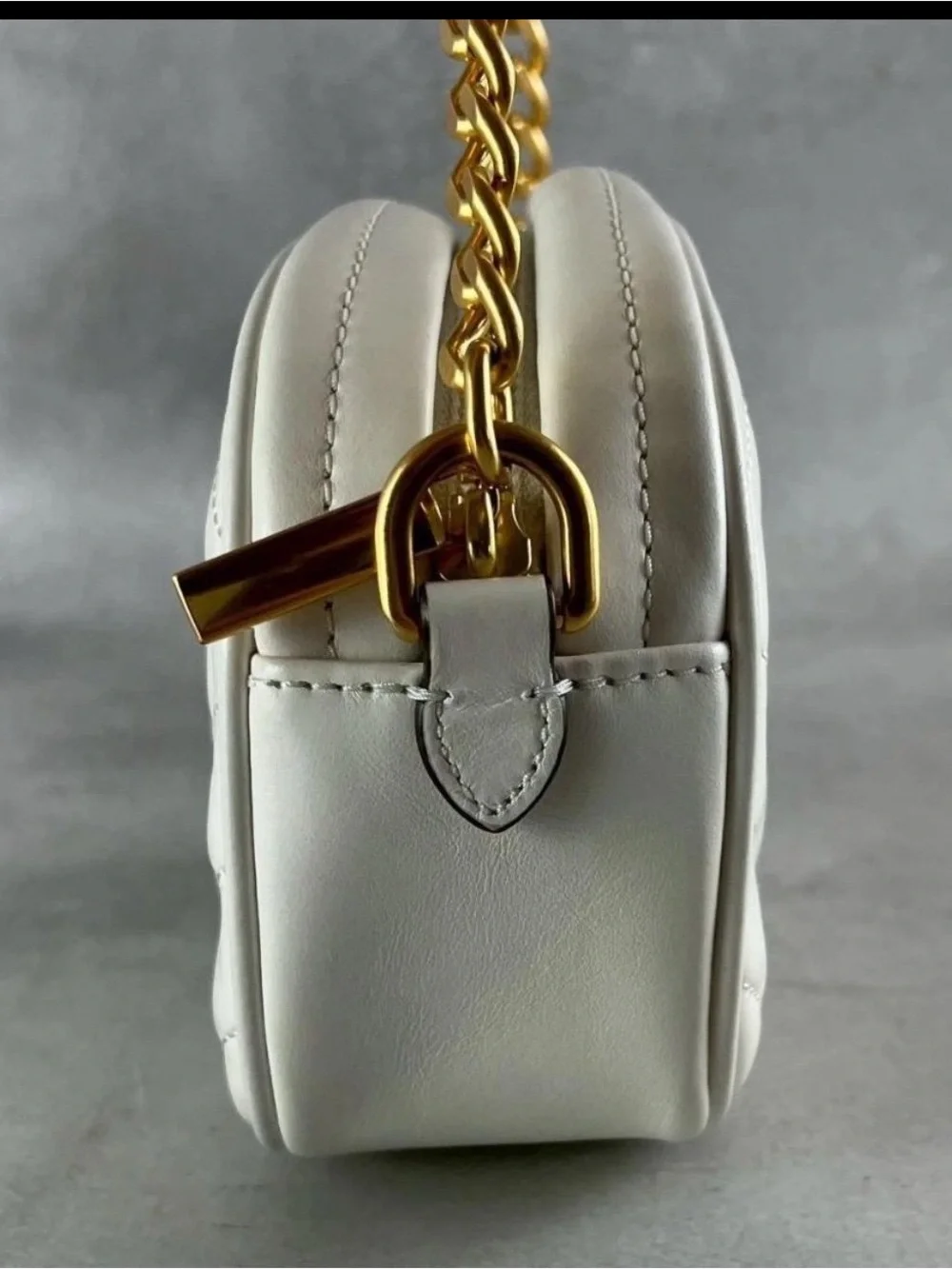 Tory Burch Kira Chevron Small Leather Crossbody Bag with white dust bag